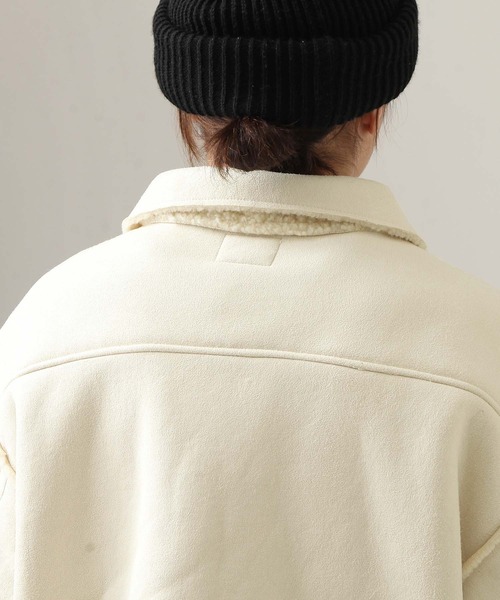 CORISCO（コリスコ）の「フェイクムートンフライトジャケット（ミリタリージャケット・メンズ・アイボリー/ブラウン/ベージュ・MEDIUM/X-LARGE/LARGE）」の13枚目の写真