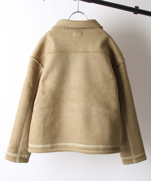 CORISCO（コリスコ）の「フェイクムートンフライトジャケット（ミリタリージャケット・メンズ・アイボリー/ブラウン/ベージュ・MEDIUM/X-LARGE/LARGE）」の11枚目の写真
