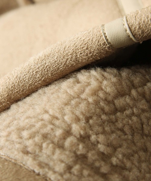 CORISCO（コリスコ）の「フェイクムートンフライトジャケット（ミリタリージャケット・メンズ・アイボリー/ブラウン/ベージュ・MEDIUM/X-LARGE/LARGE）」の14枚目の写真