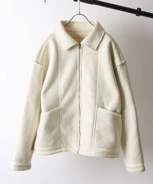 CORISCO（コリスコ）の「フェイクムートンフライトジャケット（ミリタリージャケット・メンズ・アイボリー/ブラウン/ベージュ・MEDIUM/X-LARGE/LARGE）」の5枚目の写真