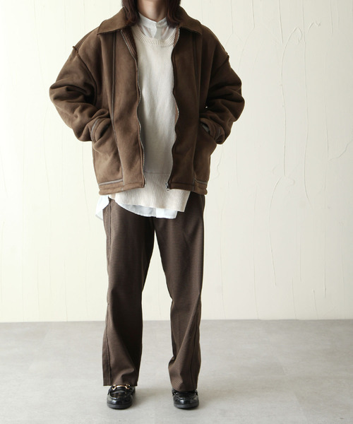 CORISCO（コリスコ）の「フェイクムートンフライトジャケット（ミリタリージャケット・メンズ・アイボリー/ブラウン/ベージュ・MEDIUM/X-LARGE/LARGE）」の20枚目の写真