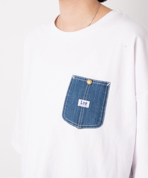 Lee（リー）の「【WEB限定】Lee/リー 　別注デニムポケットTシャツ（Tシャツ/カットソー・レディース・ホワイト/ブラック/ベージュ/グリーン・ﾌﾘ-）」の19枚目の写真