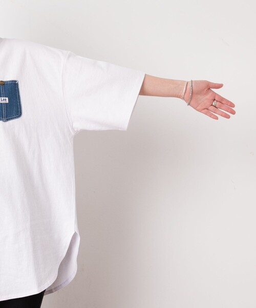 Lee（リー）の「【WEB限定】Lee/リー 　別注デニムポケットTシャツ（Tシャツ/カットソー・レディース・ホワイト/ブラック/ベージュ/グリーン・ﾌﾘ-）」の20枚目の写真