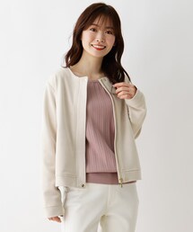 DRESKIP | もちもちフェイクスェ－ド比翼ブルゾン(ブルゾン)