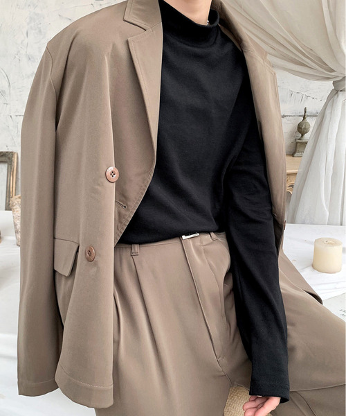 neos（ネオス）の「【neos -addictive design-】スタンダードシルエット ハイネック ロングスリーブ カットソー（Tシャツ/カットソー・メンズ・ベージュ/ブラック/ワインレッド/ホワイト/グレイッシュベージュ/ブラック×ホワイト/ホワイト×ブラック/グレー・LARGE/MEDIUM/X-LARGE）」の19枚目の写真