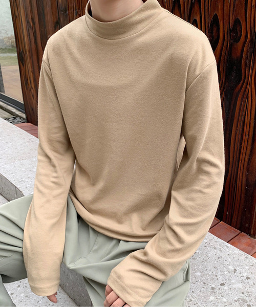 neos（ネオス）の「【neos -addictive design-】スタンダードシルエット ハイネック ロングスリーブ カットソー（Tシャツ/カットソー・メンズ・ベージュ/ブラック/ワインレッド/ホワイト/グレイッシュベージュ/ブラック×ホワイト/ホワイト×ブラック/グレー・LARGE/MEDIUM/X-LARGE）」の15枚目の写真