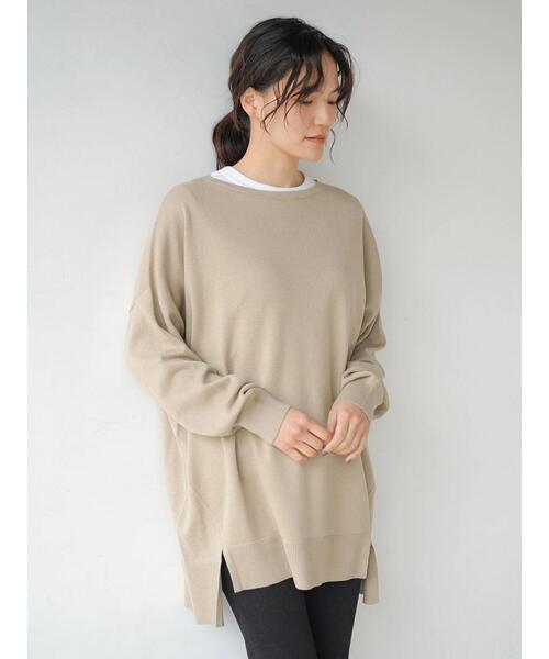 AMERICAN HOLIC(アメリカンホリック)の「前後差ラウンドネックニットチュニック *(ニット/セーター・レディース・ネイビー/ベージュ/オフホワイト/ラベンダー/イエロー・FREE)」の20枚目の写真