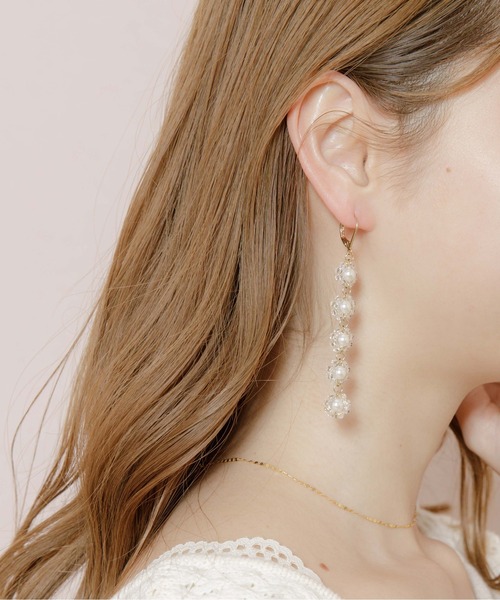 flower（フラワー）の「シアーブルームピアス（ピアス（片耳用）・レディース・ホワイト・FREE）」の4枚目の写真