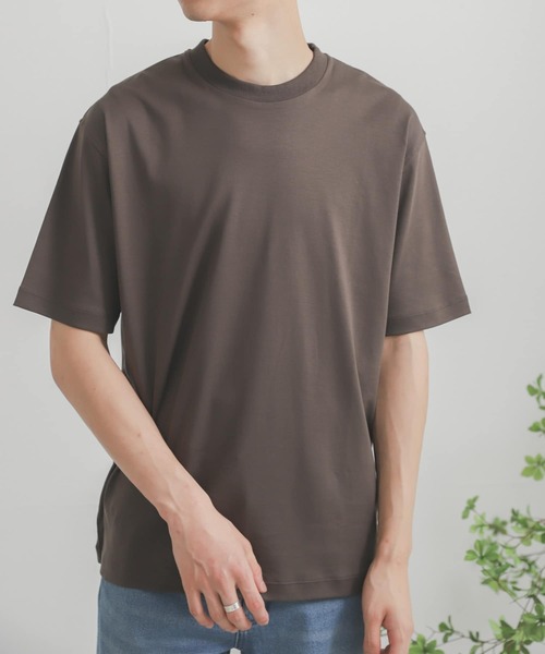 SENSE OF PLACE by URBAN RESEARCH（センスオブプレイスバイアーバンリサーチ）の「スムースシルケットT(5分袖)（Tシャツ/カットソー・メンズ・ホワイト/ライトベージュ/ミント/イエロー/ブラウン/チャコールグレー/ライトブルー・X-LARGE/MEDIUM/LARGE）」の4枚目の写真