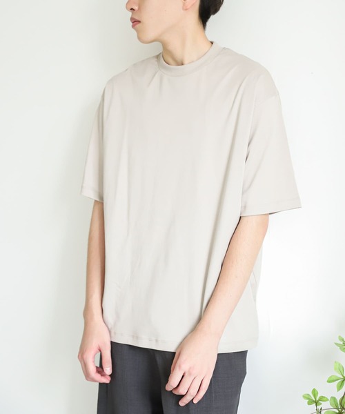SENSE OF PLACE by URBAN RESEARCH（センスオブプレイスバイアーバンリサーチ）の「スムースシルケットT(5分袖)（Tシャツ/カットソー・メンズ・ホワイト/ライトベージュ/ミント/イエロー/ブラウン/チャコールグレー/ライトブルー・X-LARGE/MEDIUM/LARGE）」の5枚目の写真