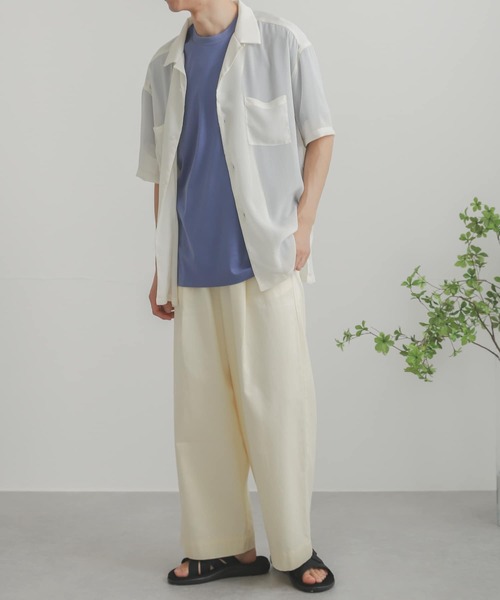 SENSE OF PLACE by URBAN RESEARCH（センスオブプレイスバイアーバンリサーチ）の「スムースシルケットT(5分袖)（Tシャツ/カットソー・メンズ・ホワイト/ライトベージュ/ミント/イエロー/ブラウン/チャコールグレー/ライトブルー・X-LARGE/MEDIUM/LARGE）」の15枚目の写真