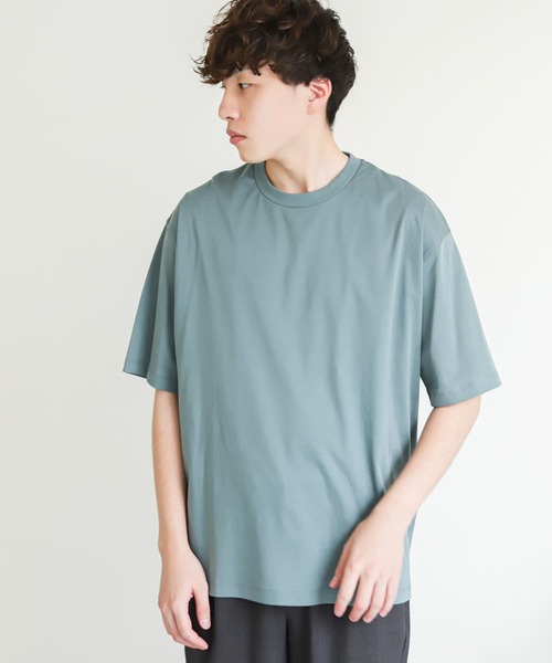 SENSE OF PLACE by URBAN RESEARCH（センスオブプレイスバイアーバンリサーチ）の「スムースシルケットT(5分袖)（Tシャツ/カットソー・メンズ・ホワイト/ライトベージュ/ミント/イエロー/ブラウン/チャコールグレー/ライトブルー・X-LARGE/MEDIUM/LARGE）」の8枚目の写真