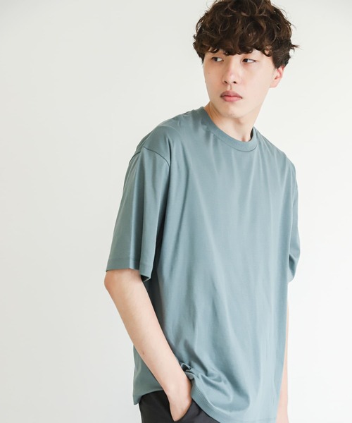 SENSE OF PLACE by URBAN RESEARCH（センスオブプレイスバイアーバンリサーチ）の「スムースシルケットT(5分袖)（Tシャツ/カットソー・メンズ・ホワイト/ライトベージュ/ミント/イエロー/ブラウン/チャコールグレー/ライトブルー・X-LARGE/MEDIUM/LARGE）」の12枚目の写真