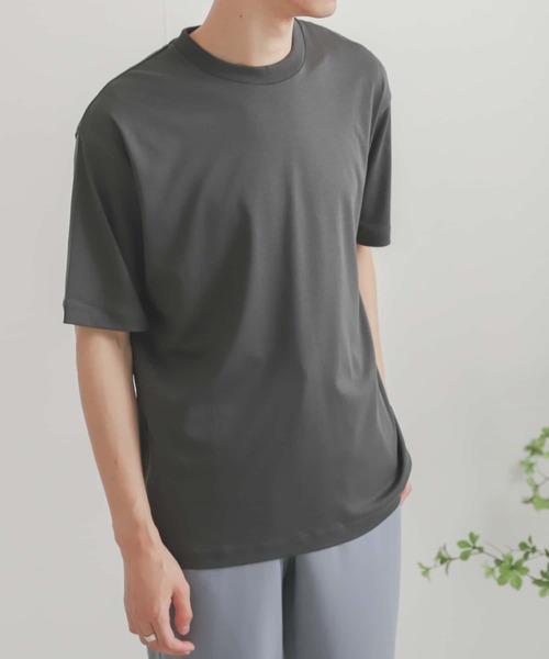 SENSE OF PLACE by URBAN RESEARCH（センスオブプレイスバイアーバンリサーチ）の「スムースシルケットT(5分袖)（Tシャツ/カットソー・メンズ・ホワイト/ライトベージュ/ミント/イエロー/ブラウン/チャコールグレー/ライトブルー・X-LARGE/MEDIUM/LARGE）」の13枚目の写真