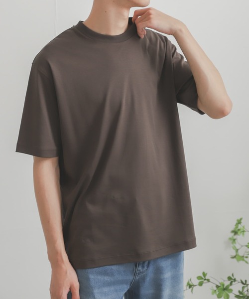 SENSE OF PLACE by URBAN RESEARCH（センスオブプレイスバイアーバンリサーチ）の「スムースシルケットT(5分袖)（Tシャツ/カットソー・メンズ・ホワイト/ライトベージュ/ミント/イエロー/ブラウン/チャコールグレー/ライトブルー・X-LARGE/MEDIUM/LARGE）」の14枚目の写真