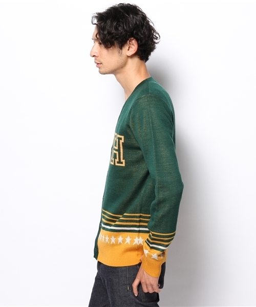 HYSTERIC GLAMOUR（ヒステリックグラマー）の「SPARK GIRL UNIVERSUTYジャガ-ド CD（カーディガン/ボレロ・メンズ・グリーン/ネイビー/ブラック・MEDIUM/SMALL/LARGE）」の5枚目の写真