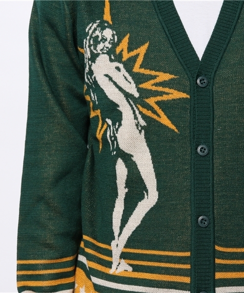 HYSTERIC GLAMOUR（ヒステリックグラマー）の「SPARK GIRL UNIVERSUTYジャガ-ド CD（カーディガン/ボレロ・メンズ・グリーン/ネイビー/ブラック・MEDIUM/SMALL/LARGE）」の11枚目の写真