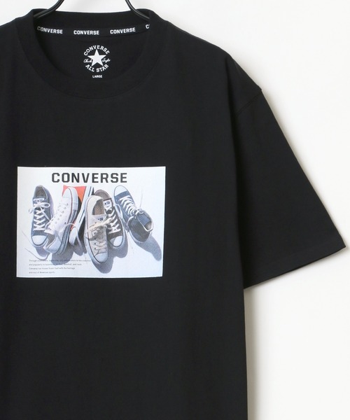CONVERSE(コンバース)の「CONVERSE/コンバース フロント/バックプリント シューズ フォト グラフィック Tシャツ(Tシャツ/カットソー・メンズ・ホワイト/ブラック/グリーン/ホワイト系その他・LL/M/L)」の1枚目の写真
