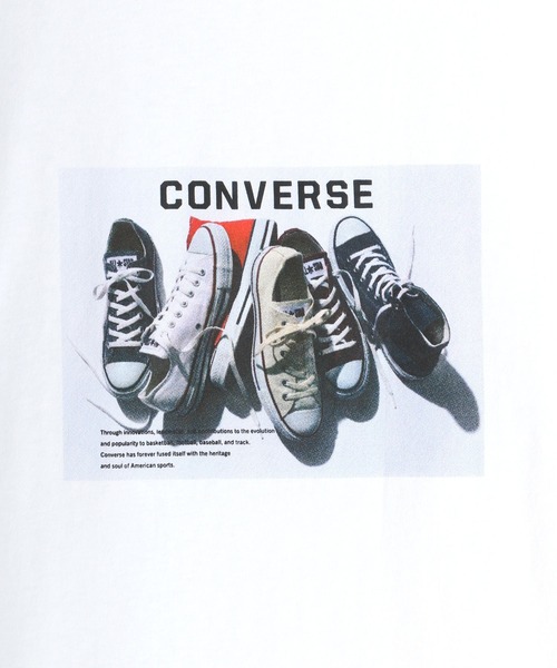 CONVERSE(コンバース)の「CONVERSE/コンバース フロント/バックプリント シューズ フォト グラフィック Tシャツ(Tシャツ/カットソー・メンズ・ホワイト/ブラック/グリーン/ホワイト系その他・LL/M/L)」の7枚目の写真