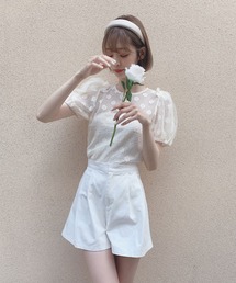 Voyage titty&Co.PETIT（ボヤージュティティアンドコープチ）の「【Voyage titty&Co.】シアーチェックフラワートップス（シャツ/ブラウス・レディース）」