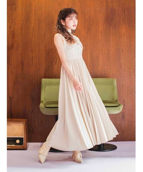 Darich（ダーリッチ）の「フロントプリーツデザインワンピース