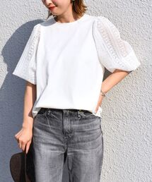 【WEB限定】レーススリーブコンビカットソー◇
