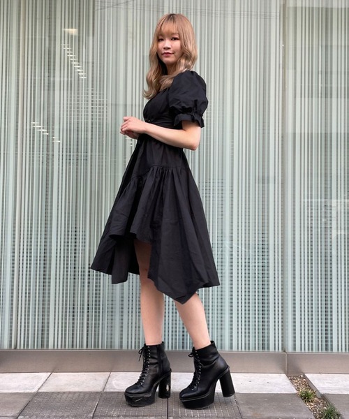 titty&Co. PETIT(ティティアンドコープティ)の「【titty&Co.PETIT】イレヘムスピンドルワンピース(ワンピース・レディース・オフホワイト/ブラック・SMALL/MEDIUM)」の8枚目の写真