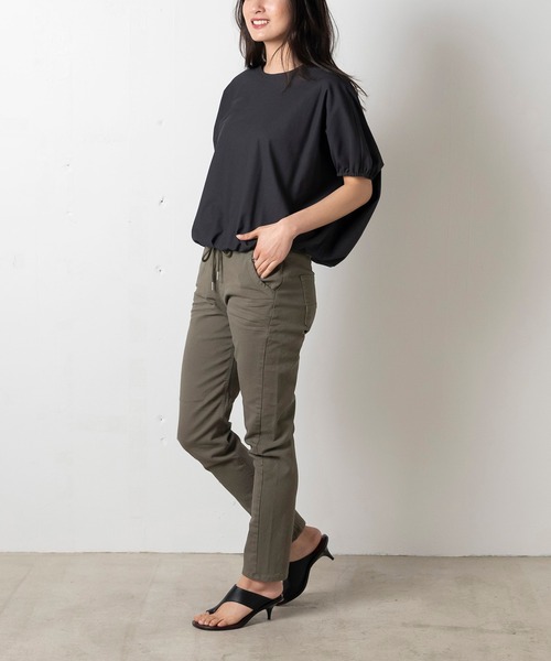 INDIMARK】ウエストリブ3Dテーパードパンツ（デニムパンツ）｜EUCLAID