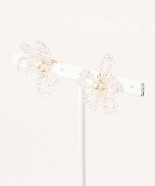 Women ヴィブジョー ウィメン のファッション Vibgyor Cmerl きらきらビーズフラワーピアス ピアス 両耳用 Vibgyor