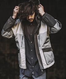 【NO ID.】Multi Pocket Nylon Hooded Blouson / マルチ ポケット ナイロン フーデッド ブルゾン