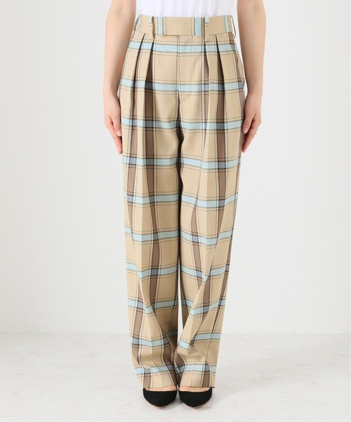 美品　VERMEIL par iena タータンチェック パンツ セール】Li/E/R/Pu チェック2タックパンツ◇（その他パンツ）｜VERMEIL