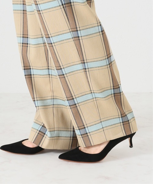 VERMEIL par iena ウール チェックパンツ 38 美品 日本製 セール】Li/E/R/Pu チェック2タックパンツ◇（その他パンツ