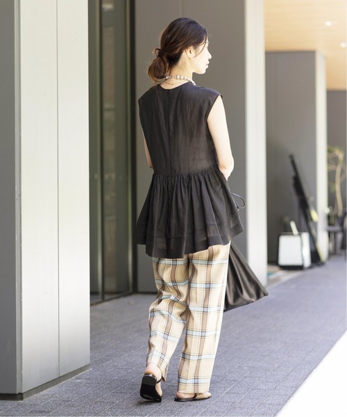 VERMEIL par iena IENAタータンチェック テーパードパンツ VERMEIL par iena（ヴェルメイユパーイエナ）の「タータン