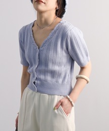 ap retro | ランダムリブ編み裾スカラップ２WAYちびカーディガン【ZOZO限定アイテム】(シャツ/ブラウス)