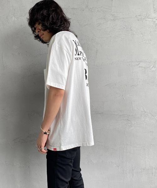 Manhattan Portage（マンハッタンポーテージ）の「[MANHATTAN PORTAGE/マンハッタンポーテージ] バックプリント ポケットTシャツ（Tシャツ/カットソー・レディース・ホワイト/ベージュ・M/L）」の8枚目の写真