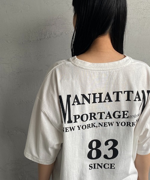 Manhattan Portage（マンハッタンポーテージ）の「[MANHATTAN PORTAGE/マンハッタンポーテージ] バックプリント ポケットTシャツ（Tシャツ/カットソー・レディース・ホワイト/ベージュ・M/L）」の6枚目の写真