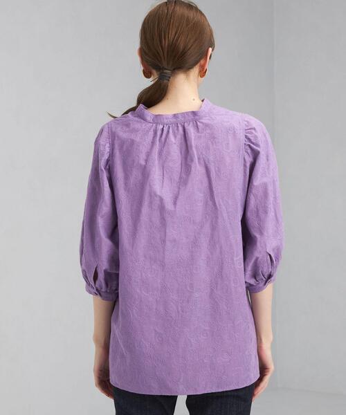 green label relaxing(グリーンレーベルリラクシング)の「エンブロイダリー ボリューム スリーブ ブラウス(シャツ/ブラウス・レディース・パープル/オフホワイト/ダークグレー・FREE)」の18枚目の写真