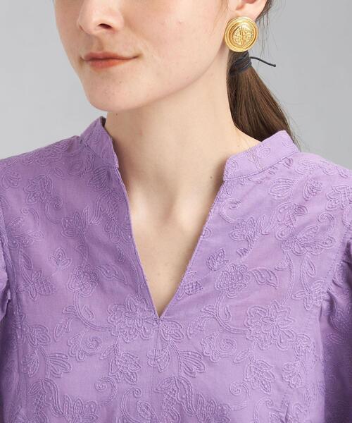 green label relaxing(グリーンレーベルリラクシング)の「エンブロイダリー ボリューム スリーブ ブラウス(シャツ/ブラウス・レディース・パープル/オフホワイト/ダークグレー・FREE)」の19枚目の写真