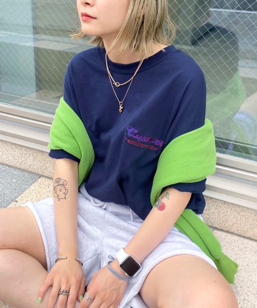 WHO'S WHO gallery(フーズフーギャラリー)の「COOPERPARKミニワッペンカレッジ刺繍TEE(Tシャツ/カットソー・メンズ・ホワイト/アッシュグレー/ネイビー/ブルー/グリーン・FREE)」の4枚目の写真