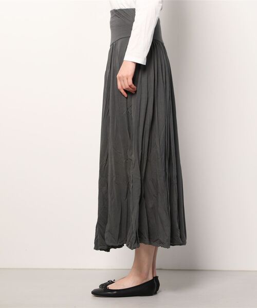 three dots(スリードッツ)の「ジャージーコレット ロングスカート(スカート・レディース・グレー系その他/ピンク系その他・SMALL/MEDIUM)」の3枚目の写真