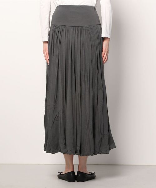 three dots(スリードッツ)の「ジャージーコレット ロングスカート(スカート・レディース・グレー系その他/ピンク系その他・SMALL/MEDIUM)」の4枚目の写真
