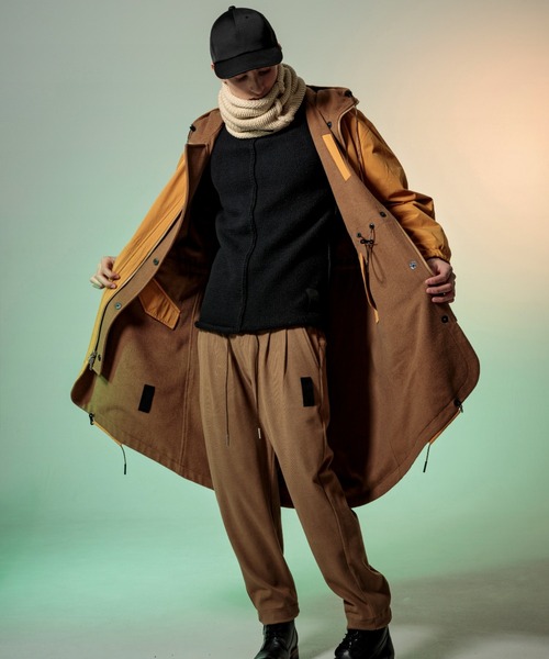 C DIEM（カルペディエム）の「C DIEM/カルペディエム/WOOL-Ny REVERSIBLE MODS モッズコート(MSO-21013)（モッズコート・メンズ・ブラック/ベージュ/キャメル・MEDIUM/LARGE/SMALL）」の2枚目の写真