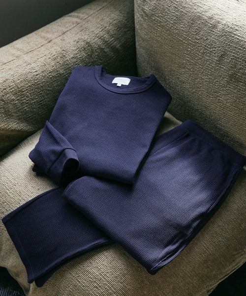 Loungewear tokyo(ラウンジウェアトウキョウ)の「ワッフル リラクシング ルームウェア 長袖カットソー×イージーパンツ ワンマイルウェア(ルームウェア/パジャマ・メンズ・ネイビー/ナチュラル/チャコールグレー/ブラック/ダークブラウン/杢グレー/グレイッシュベージュ・L/M/XL/S)」の15枚目の写真