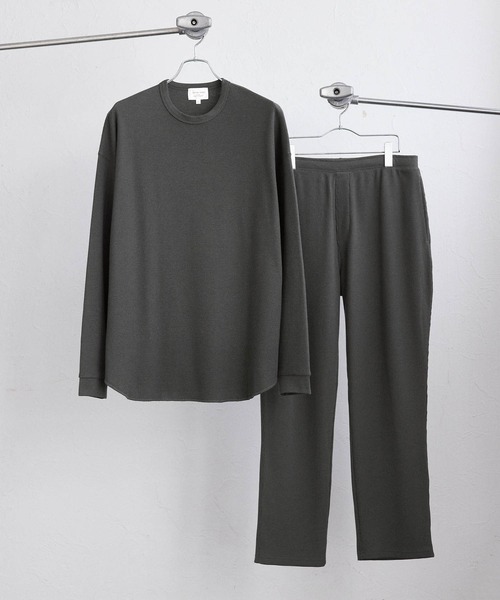   ブラック ルームウェアセット　ラウンジセット ブラック ルームウェアセット ラウンジセット GU公式 | ラウンジ