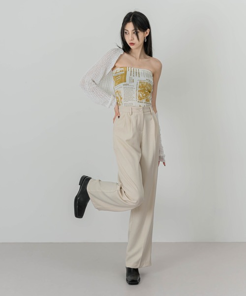 FOLLOWIN(フォロウィン)の「【UNISEX】ハイウエストピンタックストレートスラックス(スラックス・レディース・スカイブルー/ブラック/ベージュ/クリーム・SMALL/MEDIUM/LARGE/X-LARGE)」の11枚目の写真