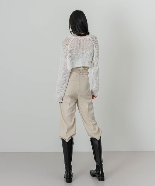 FOLLOWIN(フォロウィン)の「【UNISEX】ハイウエストピンタックストレートスラックス(スラックス・レディース・スカイブルー/ブラック/ベージュ/クリーム・SMALL/MEDIUM/LARGE/X-LARGE)」の16枚目の写真