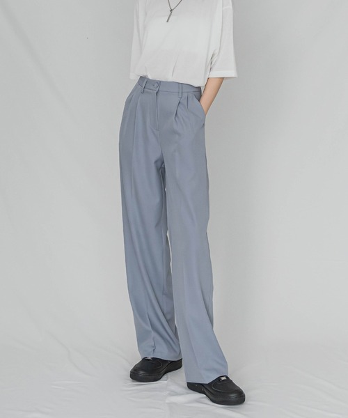 FOLLOWIN(フォロウィン)の「【UNISEX】ハイウエストピンタックストレートスラックス(スラックス・レディース・スカイブルー/ブラック/ベージュ/クリーム・SMALL/MEDIUM/LARGE/X-LARGE)」の21枚目の写真