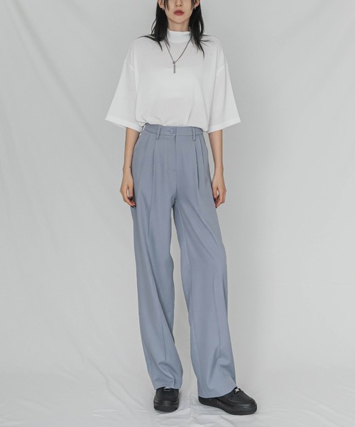 FOLLOWIN(フォロウィン)の「【UNISEX】ハイウエストピンタックストレートスラックス(スラックス・レディース・スカイブルー/ブラック/ベージュ/クリーム・SMALL/MEDIUM/LARGE/X-LARGE)」の22枚目の写真