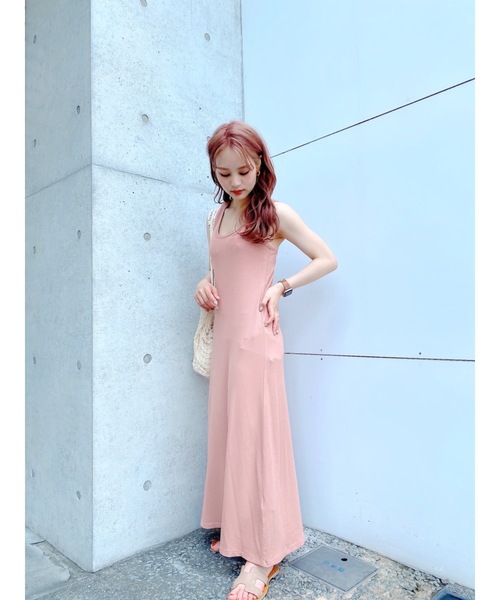 JUMELLE(ジュメロ)の「クロスラフワンピース(ワンピース・レディース・ピンク/ベージュ/ブラウン・FREE)」の8枚目の写真