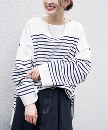 CIAOPANIC TYPY | パネルボーダーワイドスリーブTEE(Tシャツ/カットソー)